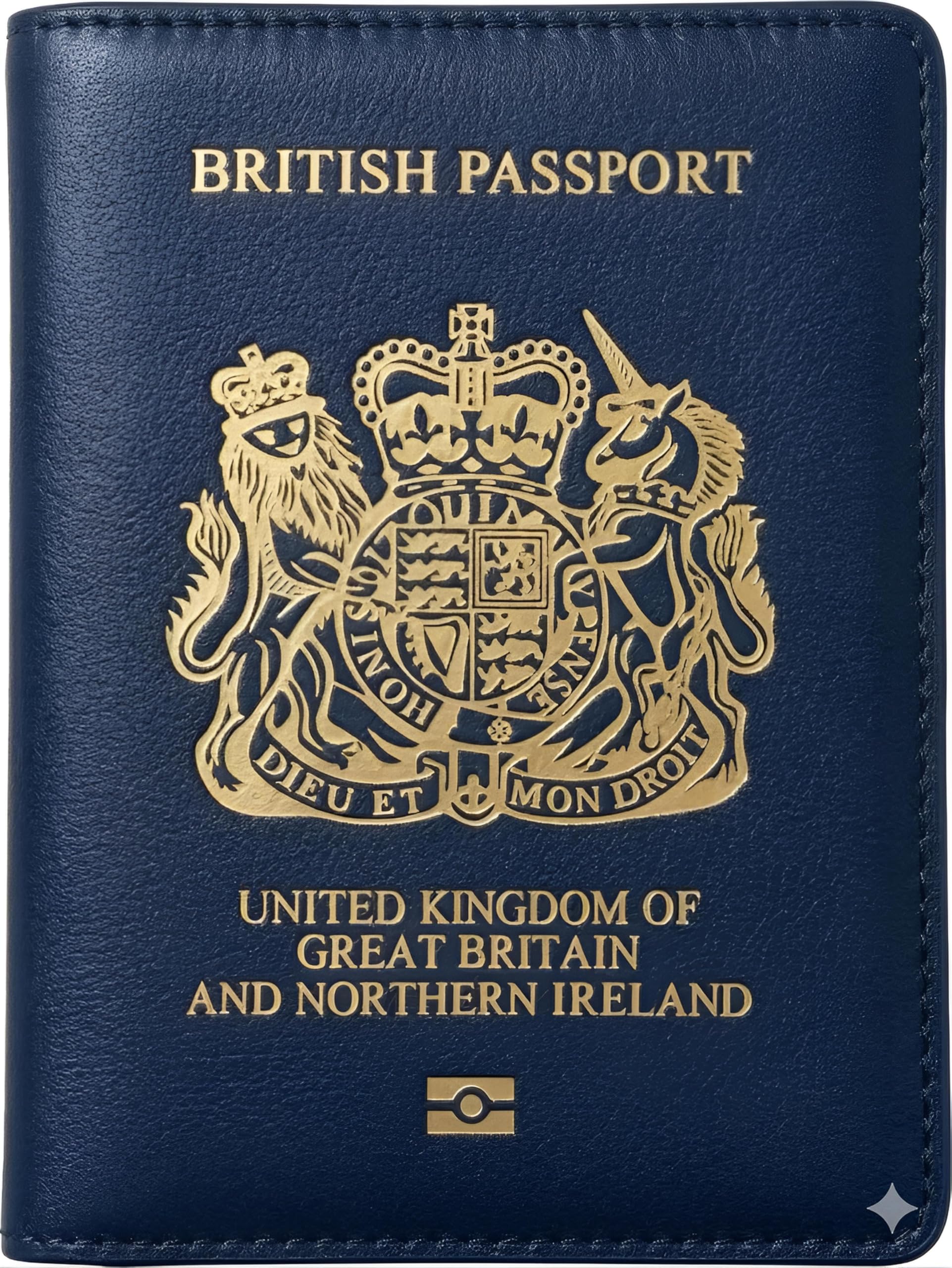 MOIRENTO, Passport Holder, Navy Blue, PU Leather Passport Holders, UK Passport Cover, Passport Wallet, Passport Holders, Passport Holder for Women, Men, British