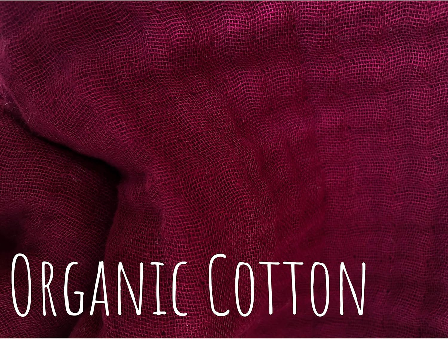 100% Organic Muslin Cotton Throw Blanket for Couch, Adult Kids, 4 Layers Pre-Washed Natural Dyed Yarn, Breathable Soft, Cozy, Warm, Lightweight Bed Blanket for Summer, All Season (55"x60" Burgundy): Kitchen & Dining
