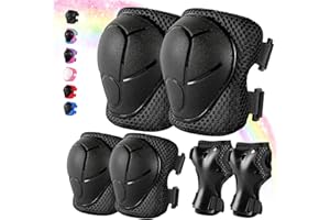 NIKISHAP Knee Pads for Kids 3-14 Years Toddler Knee and Elbow Pads with Wrist Guards 3 in 1 for Bicycle Scooter Roller Skates Skateboarding