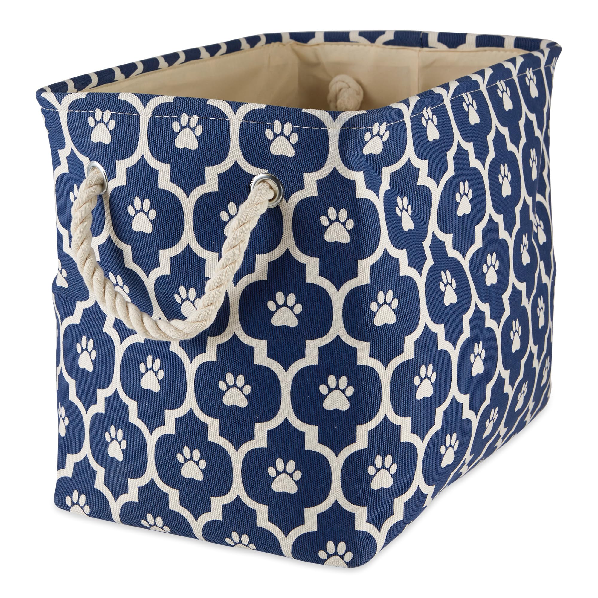 Bone Dry Lattice Paw Print, Cotton, Nautical Blue, Medium Rectangle