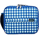 Yumbox Kids Insulated Lunch Bag – Lightweight, Durable, Fits Bento Lunch Box & Water Bottle, Easy-Clean EVA Lining, Multiple Carry Options (Vichy Blue)