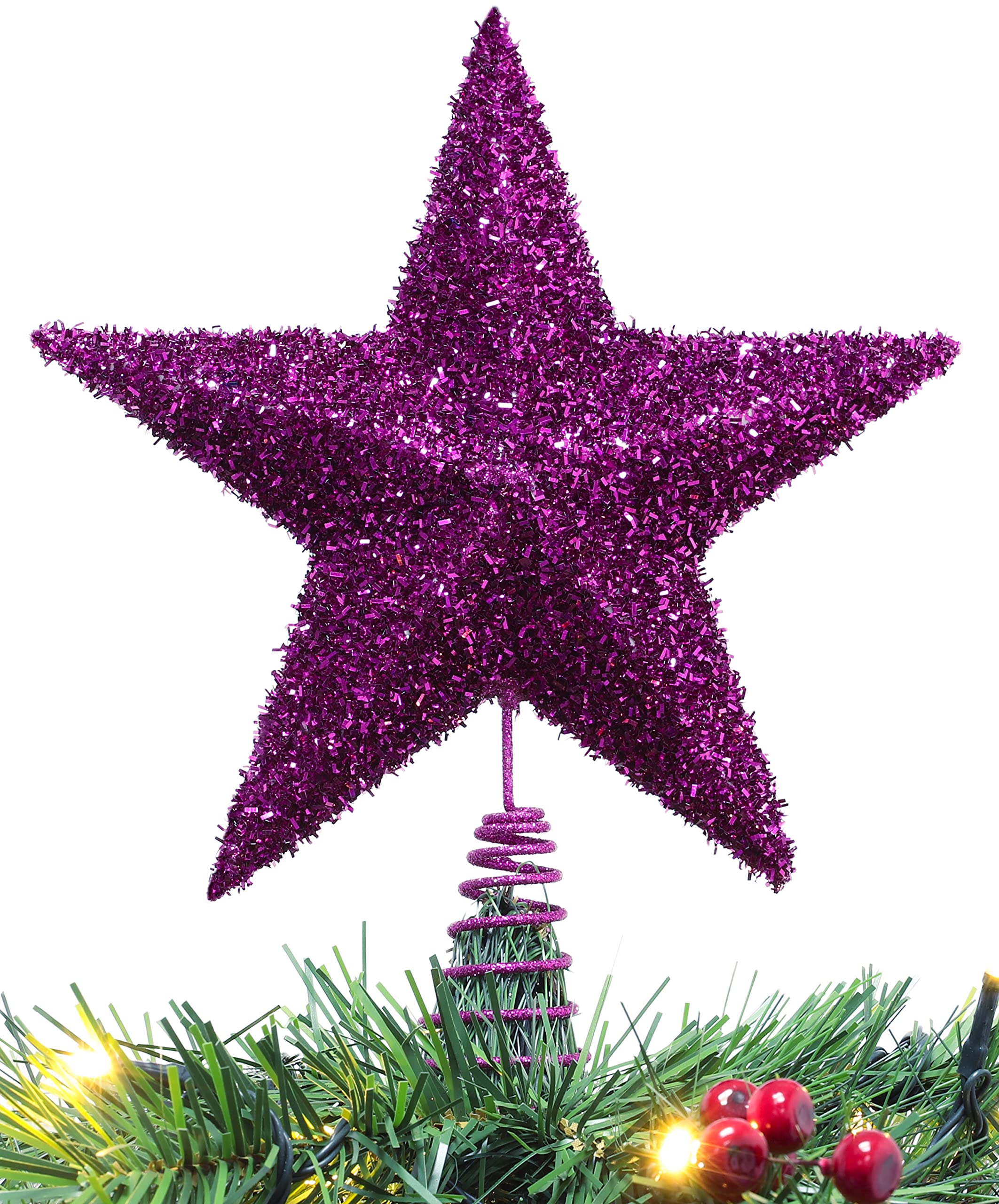 Christmas Concepts® 28cm Sparkly Tree Top Star - Luxury Christmas Decorations (Purple)