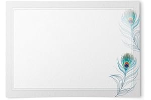 DASHLEIGH Peacock Feather Stationery Set (Peacock Note Cards)