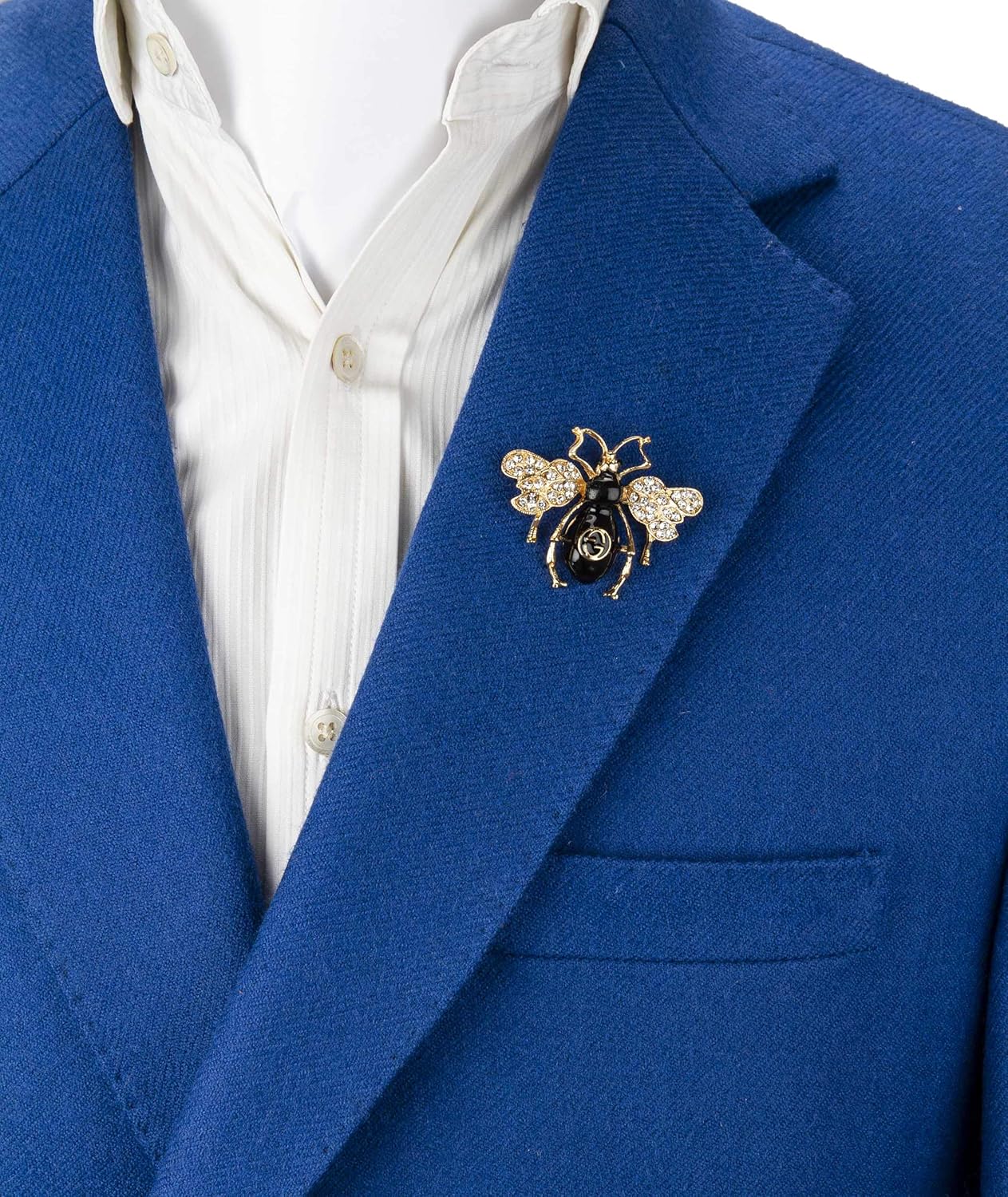 Brooch Lapel Pin for Men Royal Black and Gold Power Dressing Bee with Stone Badge Coat Suit Wedding Gift Party Shirt Collar Accessories - Image 3