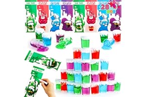 JOYIN 28 PCS Valentines Day Gifts Cards for Kids with Slime Stress Relief Fidget Toy for Classroom Exchange Cards Prize and Valentine's Party Favor