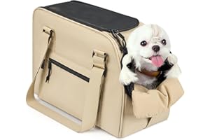 BURGEONNEST Upgraded Dog Purse Carrier for Small Dogs, Versatile Pet Bag with a Big Pocket, Breathable Mesh & Comfortable Strap, Pet Purse Carrier for Regular Outings, Travel, and Vet Visits (up to 9lbs)