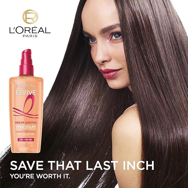 L’OREAL PARIS ELVIVE DREAM LENGTHS FRIZZ KILLER LEAVE-IN SERUM, 3.4 OUNCE
