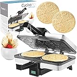 CucinaPro Krumkake Baker By Cucina Pro - 100% Non Stick, Makes Two Krumkake Pizzelle-Like Cookies, Great for Cannoli Filling 