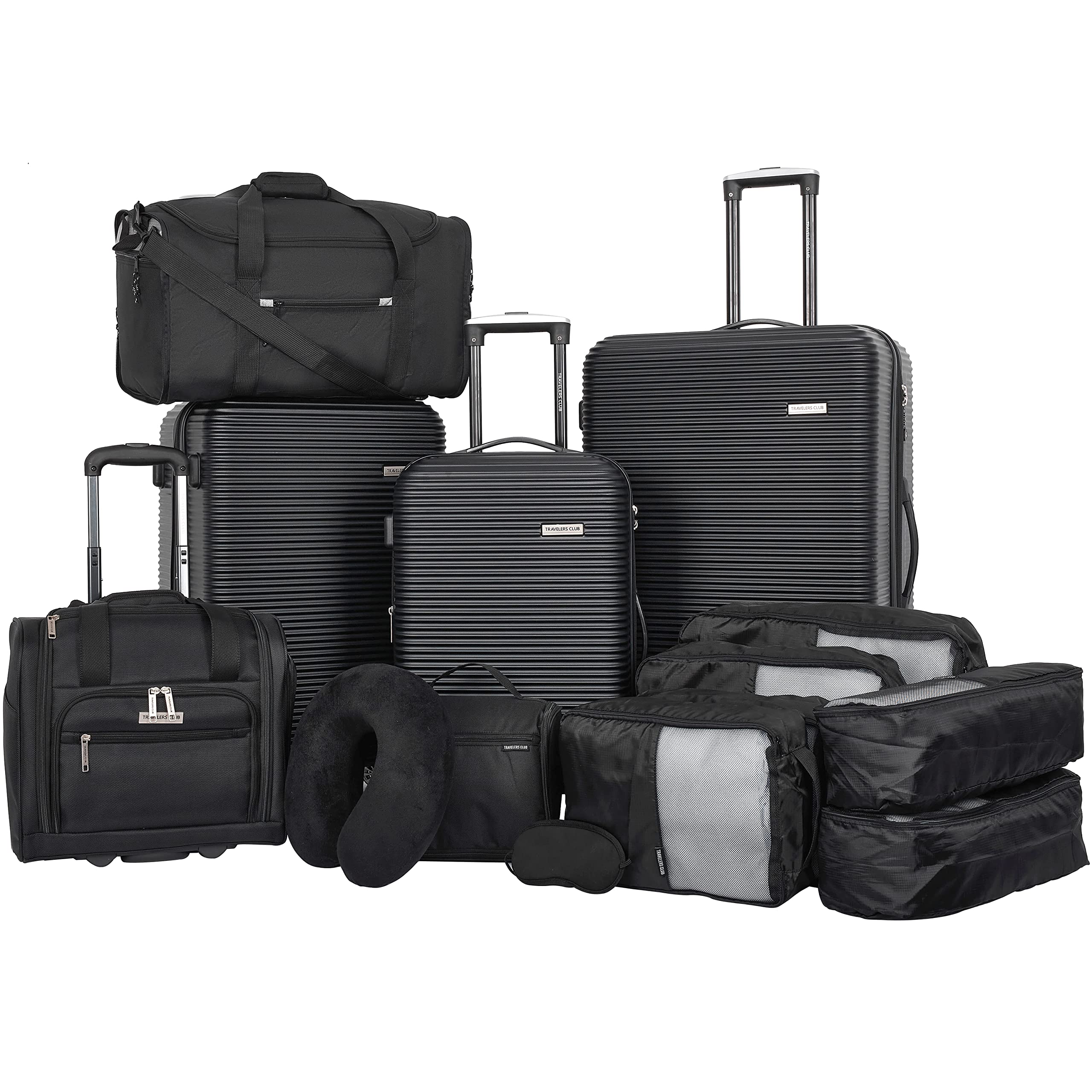 Photo 1 of **UNKNOWN MISSING PIECES***Travelers Club 14 Piece Riddock Luggage and Travel Accessories Set, Black