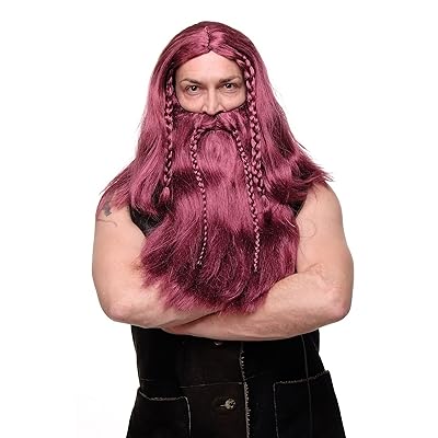 red viking wig
