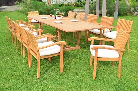 Amazon Com 13 Pc Dining Set Collections Grade A Teak Wood