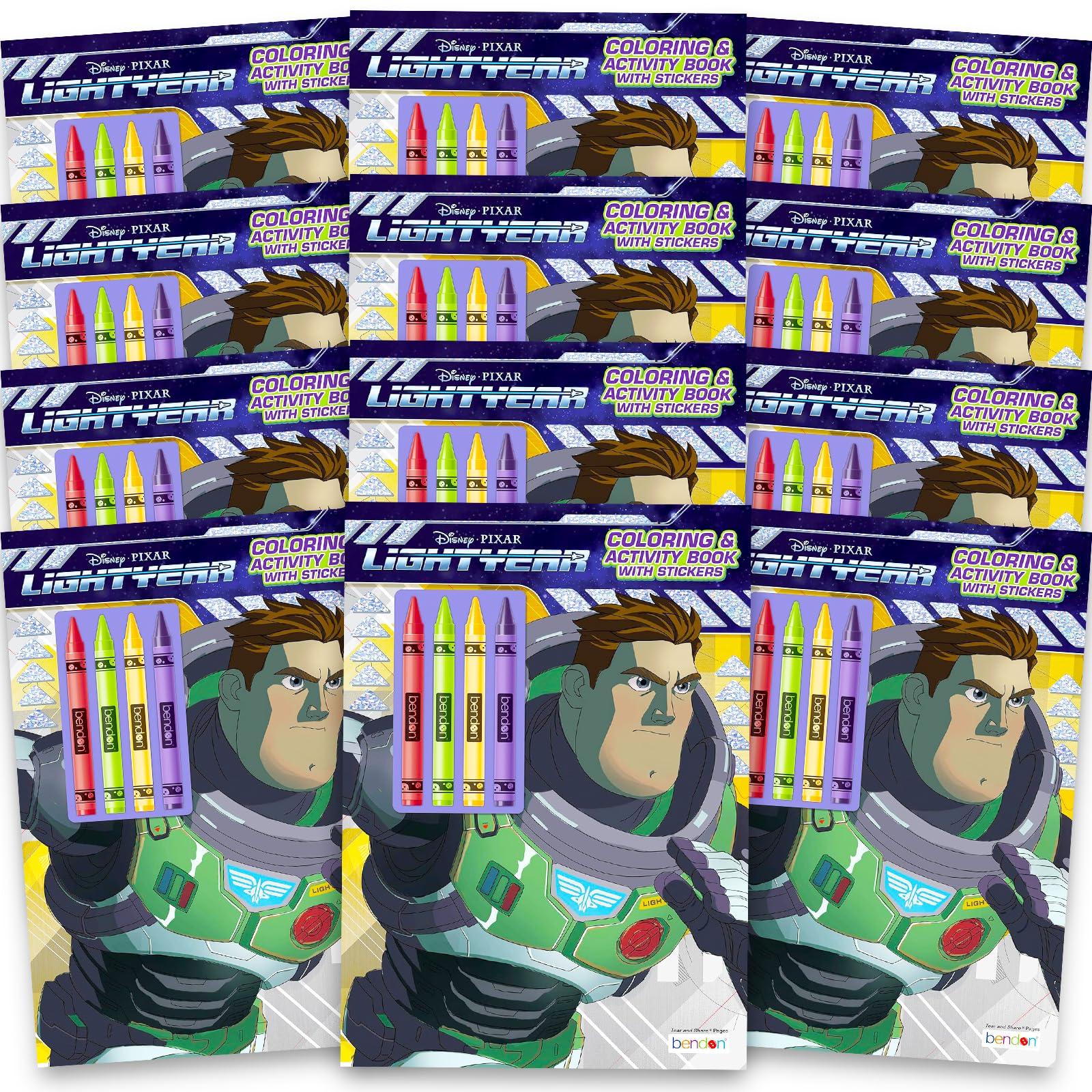 Photo 1 of Disney Buzz Lightyear Party Favor Pack ~ Bundle Includes 12 Play Packs Filled with Stickers, Coloring Books, Crayons | Toy Story Party Supplies