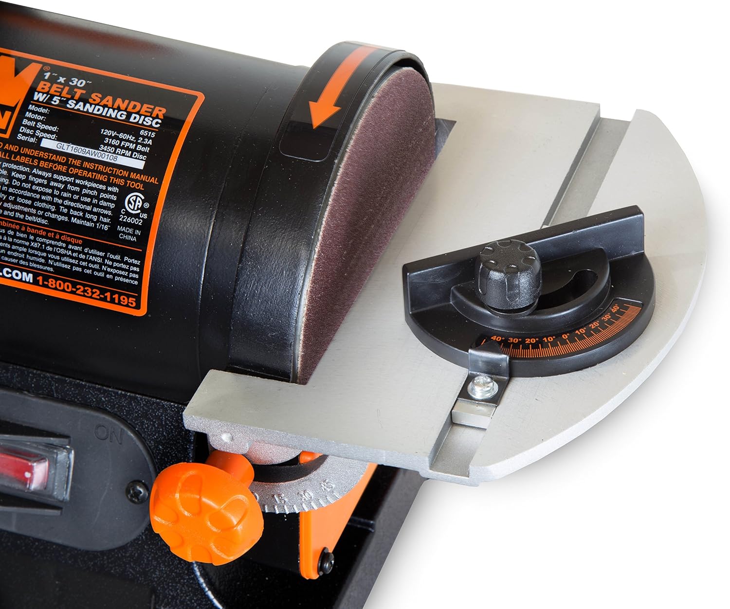 WEN 6515T 1 in. x 30 in. Belt Sander with 5 in. Sanding Disc: Home Improvement