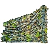 AUSCAMOTEK 3D Leafy Camo Netting, See-Through Camouflage Mesh with Realistic Leaves for Turkey & Deer Hunting Blinds, 12ft x 5ft