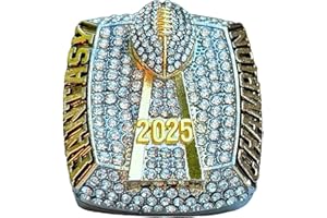 Legacy Rings 2025 Huge Fantasy Football Championship Trophy Ring | Gold Silver Tone Plated Award for Fantasy Football League Winner