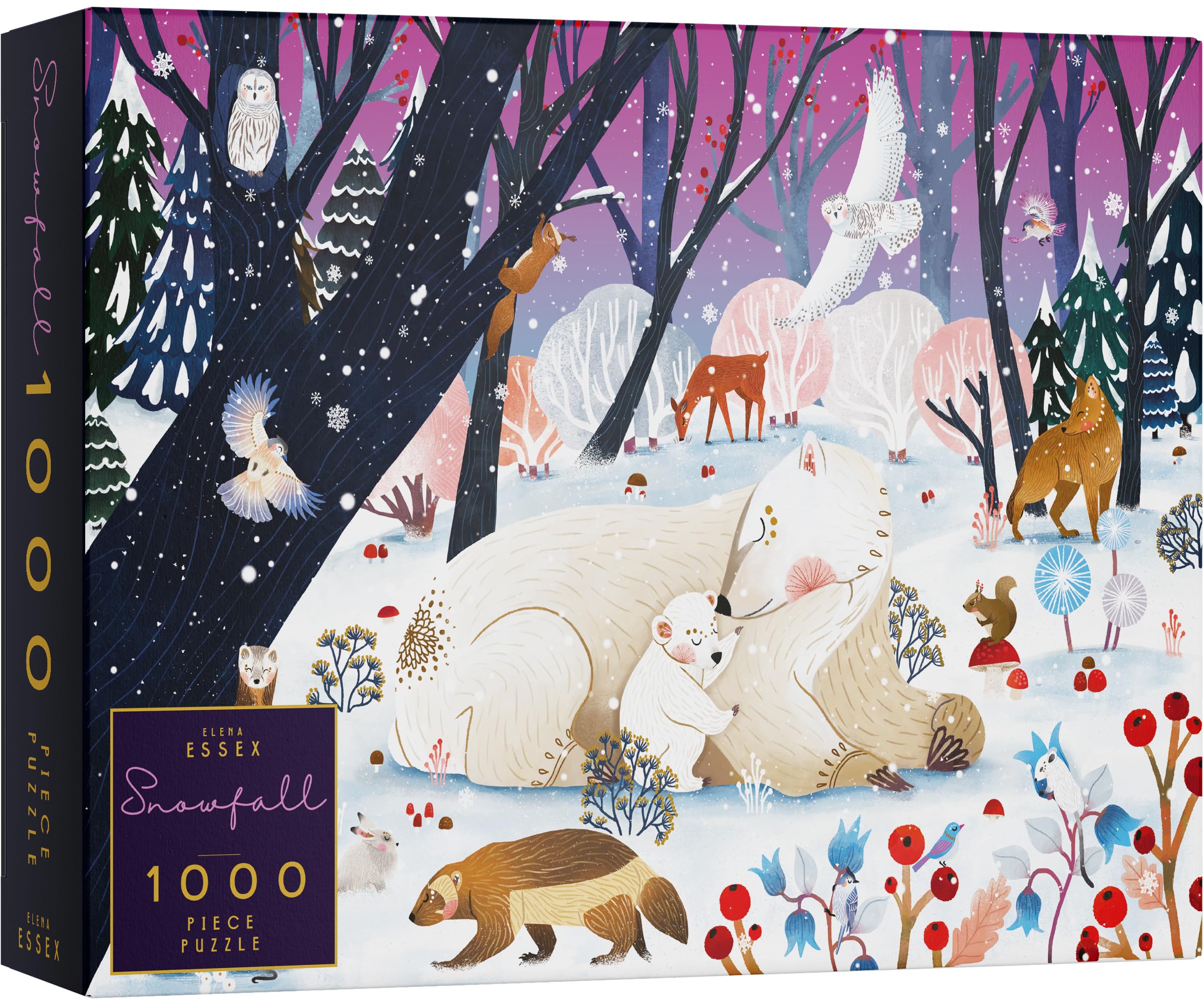 Elena Essex Jigsaw Puzzle - Snowfall / 1000 piece jigsaw puzzles for adults/jigsaw puzzles for adults 1000 / Family Snowy Scene Winter Chirstmas puzzle/Size 70x50cm — image 1