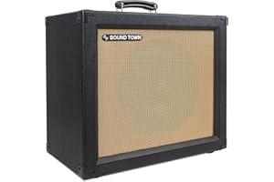 Sound Town 1 x 12" 65W Open-back Guitar Speaker Cabinet, Birch Plywood, Black Tolex, Wheat Cloth Grille (GUC112OBBK)