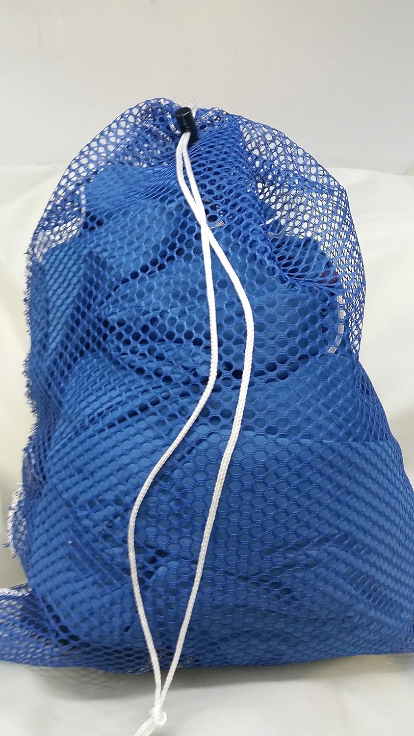 HG Maybeck Co (6 Pack) Blue Mesh Laundry Net Bag Size 15 x 20 Draw Cord & Spring