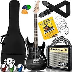 Pyle Electric Guitar Kit with Amp, Full Size
