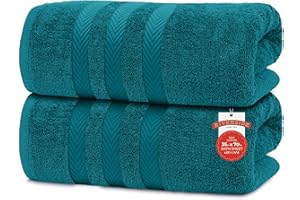 RIVERSIDE Pack of 2 Extra Large Bath Sheets 35 x 70 Inches - 100% Ring Spun Cotton Hotel Quality Oversized Bath Towels - Super Soft, Highly Absorbent & Quicker to Dry - Teal