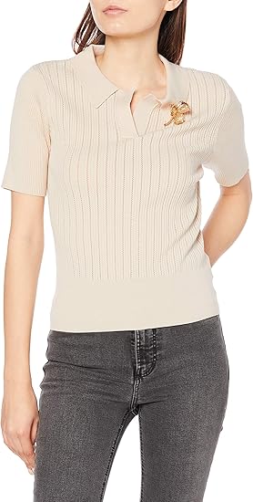 Amazon リリーブラウン ブローチポイントポロニット Lwnt レディース Beg F セーター 通販