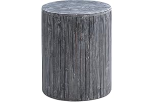 Amazon Aware Indoor and Outdoor Recycled Wood Stool and Plant Stand, Anthracite Dark Grey