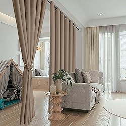 Hiasan Room Divider Blackout Curtains,Extra Wide