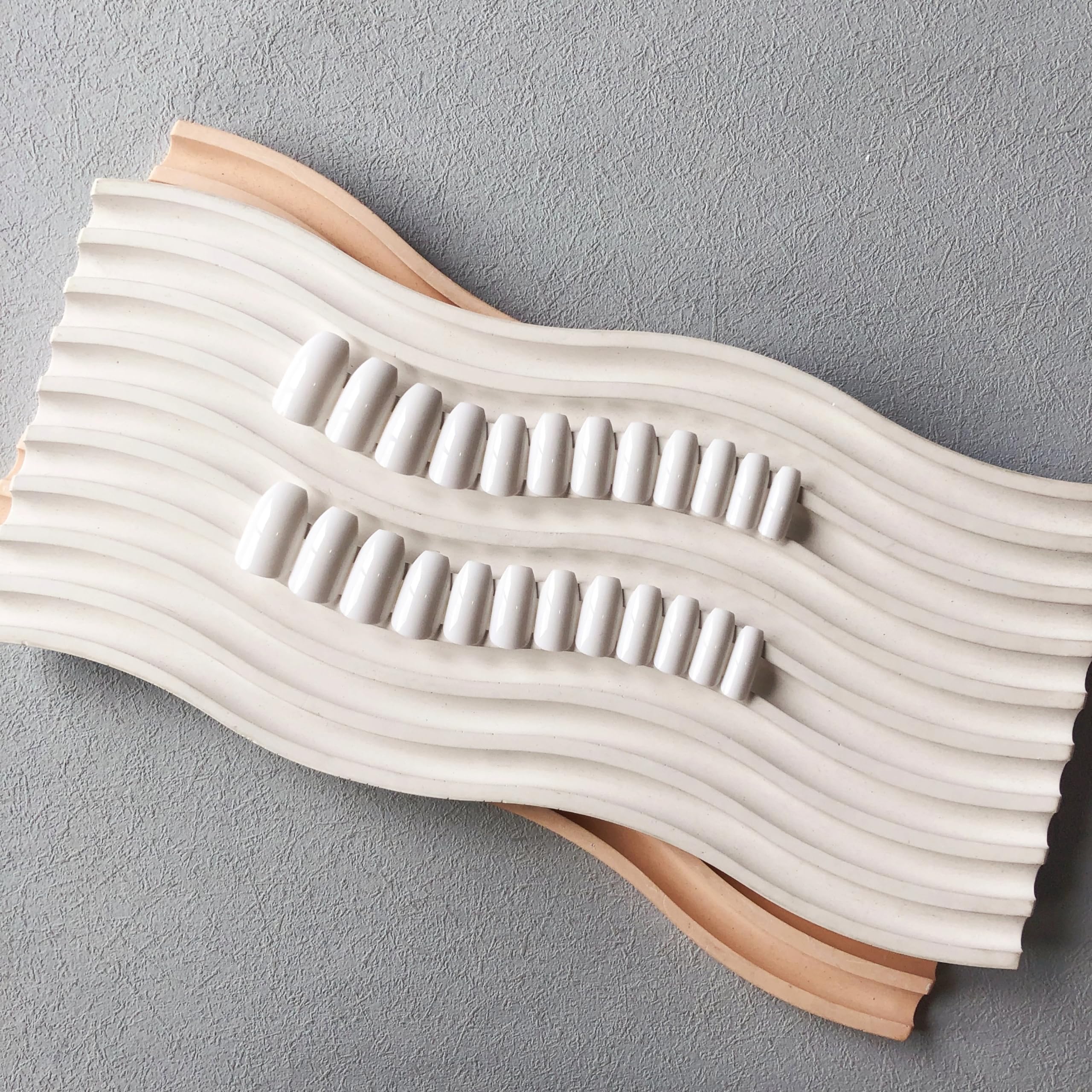 White Short Coffin Press on Nails Medium Coffin Nails Press ons, Glue on Nails Short Fake Nails for Women, Ballerina T Shape Acrylic False Nails Natural Handmade Gel Nails Medium Square Nails - Image 7