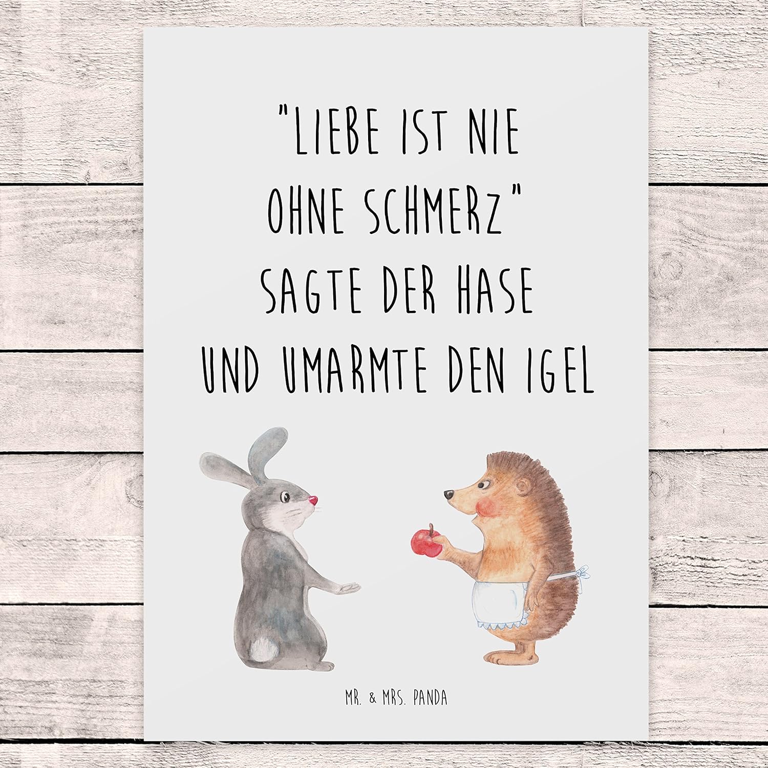 Mr Mrs Panda Geschenkkarte Sprüche Postkarte Liebe Ist Nie Ohne Schmerz Mit Spruch Farbe Weiß