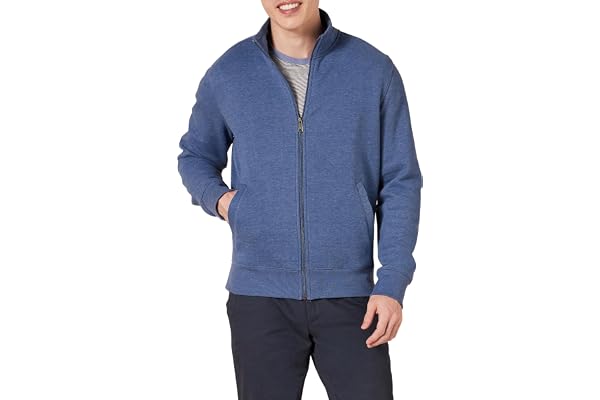 Amazon Essentials Men's Fleece Zip Up Mock Neck Sweatshirt, Midweight, Regular Fit