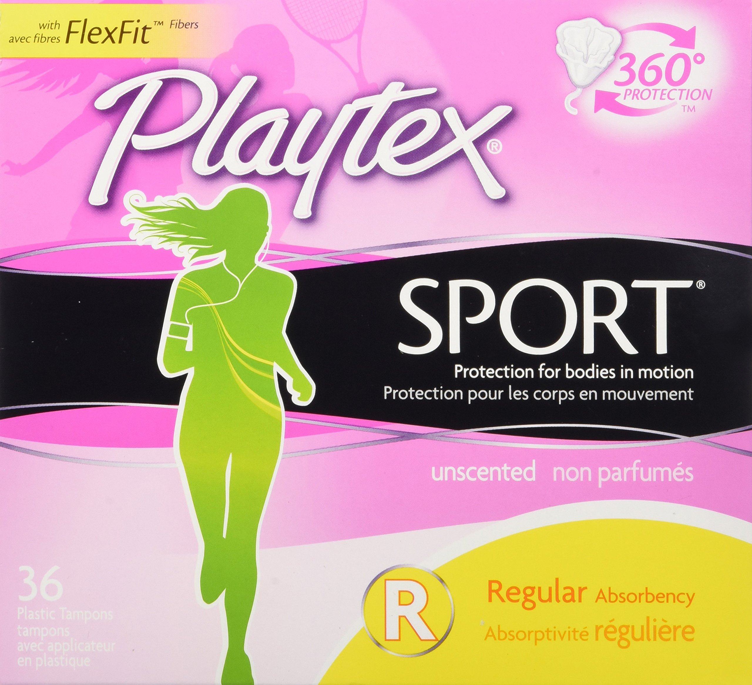 Playtex Sport Unscented Tampon, Regular Absorbency, 36 Count on Galleon