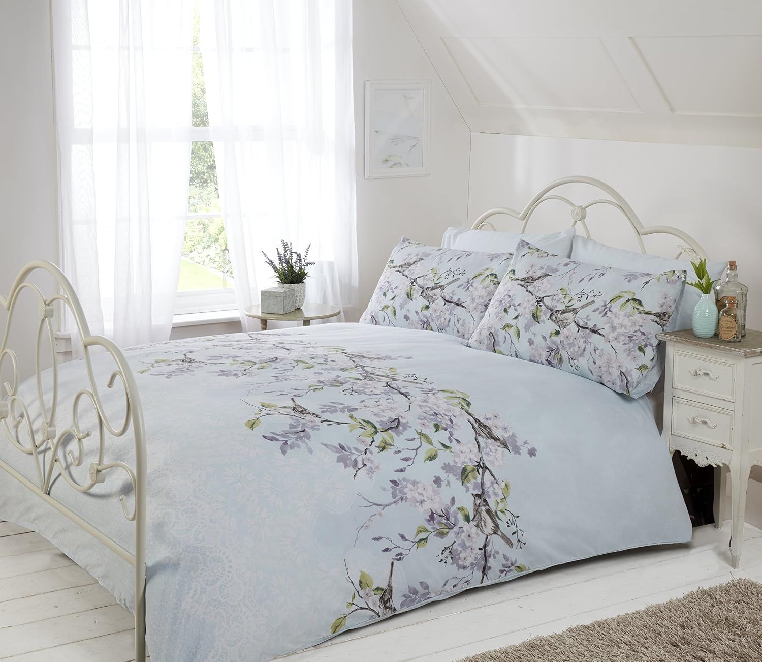 Rapport Duvet Cover Set, Polyester-Cotton, Duck Egg, Double, 12396687