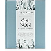 DUNCAN & STONE PAPER CO. Baby Memory Book - Childhood Memory Book For Milestones - Mom and Me Journal w/Prompts, Photos & More - Newborn Keepsake Gifts (Blue,230 Pages)