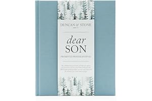 DUNCAN & STONE PAPER CO. Baby Memory Book - Childhood Memory Book For Milestones - Mom and Me Journal w/Prompts, Photos & More - Newborn Keepsake Gifts (Blue,230 Pages)