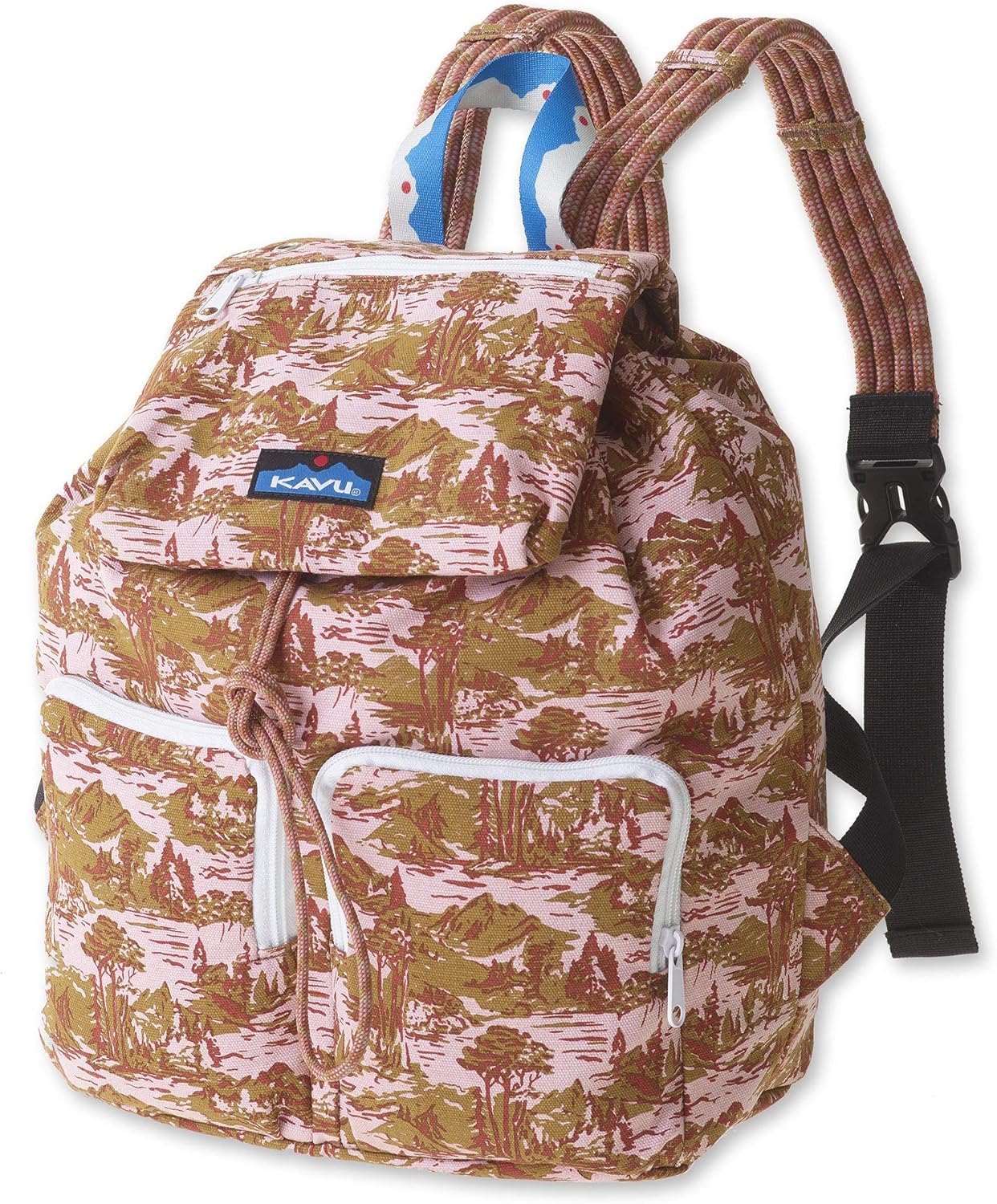 KAVU Ridgeview Rucksack Semi Padded Rope Backpack Blush