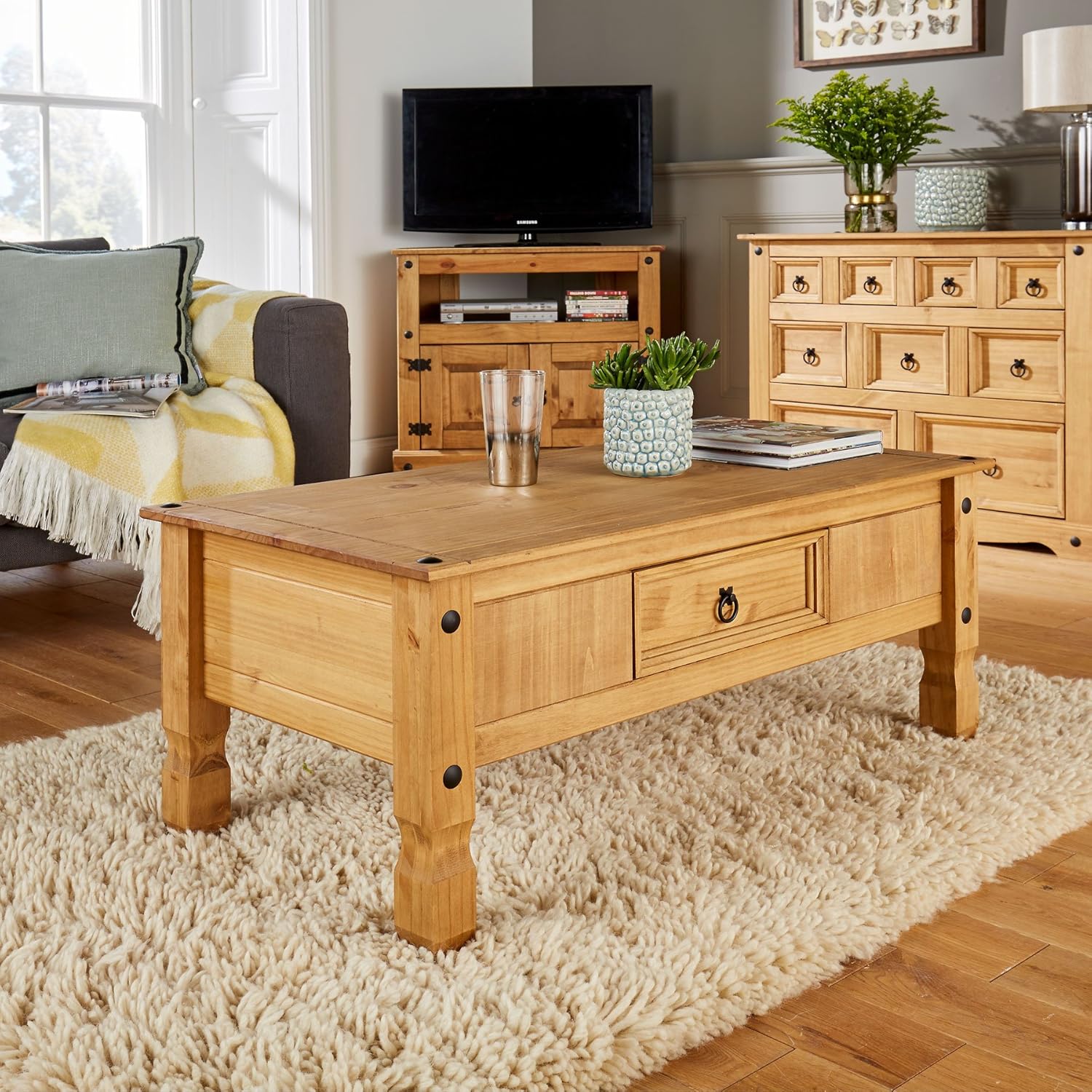 Bfw Coffee Table Pine Wood Large Amazon Co Uk Kitchen Home