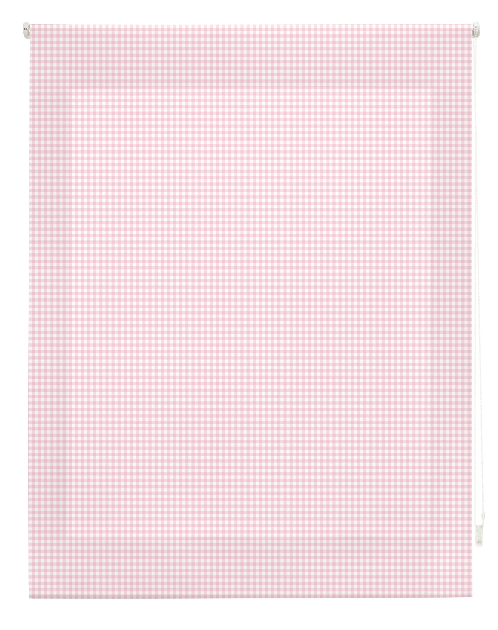 Blindecor Vichy | Translucent Roller Blind | Lilac Check Fabric | 110 x 180 cm (W x H) Fabric Size 107 x 175 cm | Window Blinds