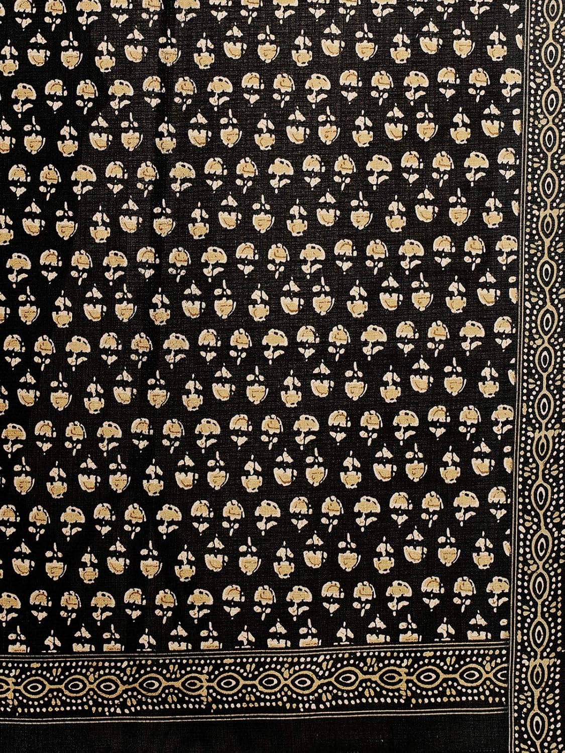 kanchnar women's black and biege bhagalpuri printed dupatta