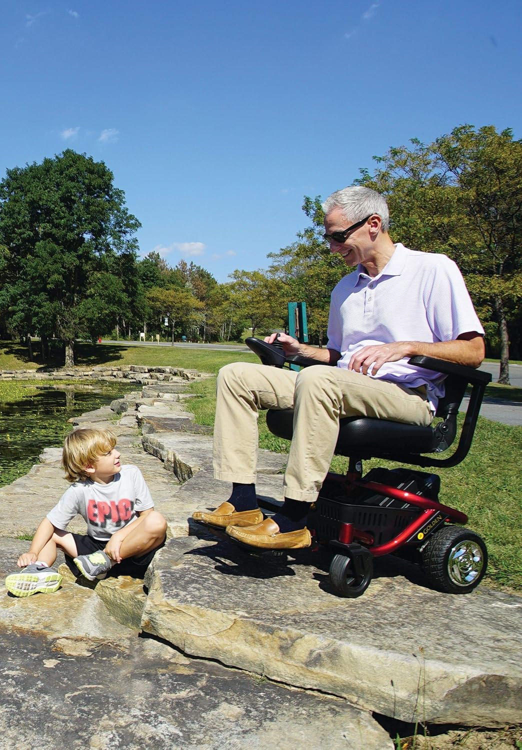 LITERIDER Envy GP162 Electric Travel Powerchair Golden Technologies Blue: Health & Personal Care