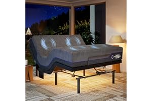 Marsail NS1 Massage Adjustable Base with Mattress Set, Queen Adjustable Bed Frame + 10-inch Cooling Gel Memory Foam Mattress, Dual Motor Bed Frame with Wireless Remote, CertiPUR-US Certified