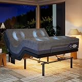 Marsail NS1 Massage Adjustable Base with Mattress Set, Queen Adjustable Bed Frame + 12-inch Cooling Gel Memory Foam Mattress, Dual Motor Bed Frame with Wireless Remote, CertiPUR-US Certified