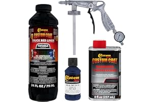 CUSTOM SHOP Custom Coat Federal Standard Color # 35048 Navy Blue Urethane Spray-On Truck Bed Liner, 1 Quart Kit with Spray Gun and Regulator - Durable Textured Protective Coating - Easy Mix Car Auto