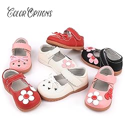 Femizee Girls Leather Bows Design Soft Round Toe