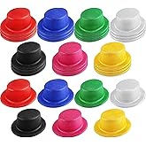 SGBETTER 28 Pcs Glitter Plastic Top Hat Colorful Top Hat Neon Party Hats Hats for Adult Kids Magician Birthday Wedding Carnival Party Dress Up, 7 Colors
