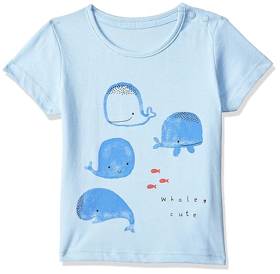 Baby Boys Animal Print Regular fit T-Shirt (SA700-1_Blue Newborn (Upto 4.5 KG))