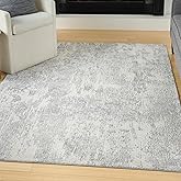 Nourison Home Splendid Light Grey 5'3" x 7'3" Area Rug - Easy Clean, Non Shedding, Bed Room, Living Room, Dining Room, Kitche