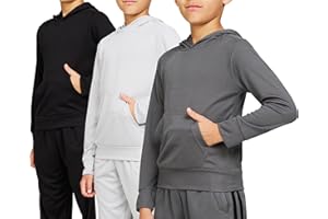 PURE CHAMP 3 Pack Mesh Boys Hoodies Active Athletic Quick Dry Pullover Hoodies For Boys Essentials Hoodie Lightweight 4-20