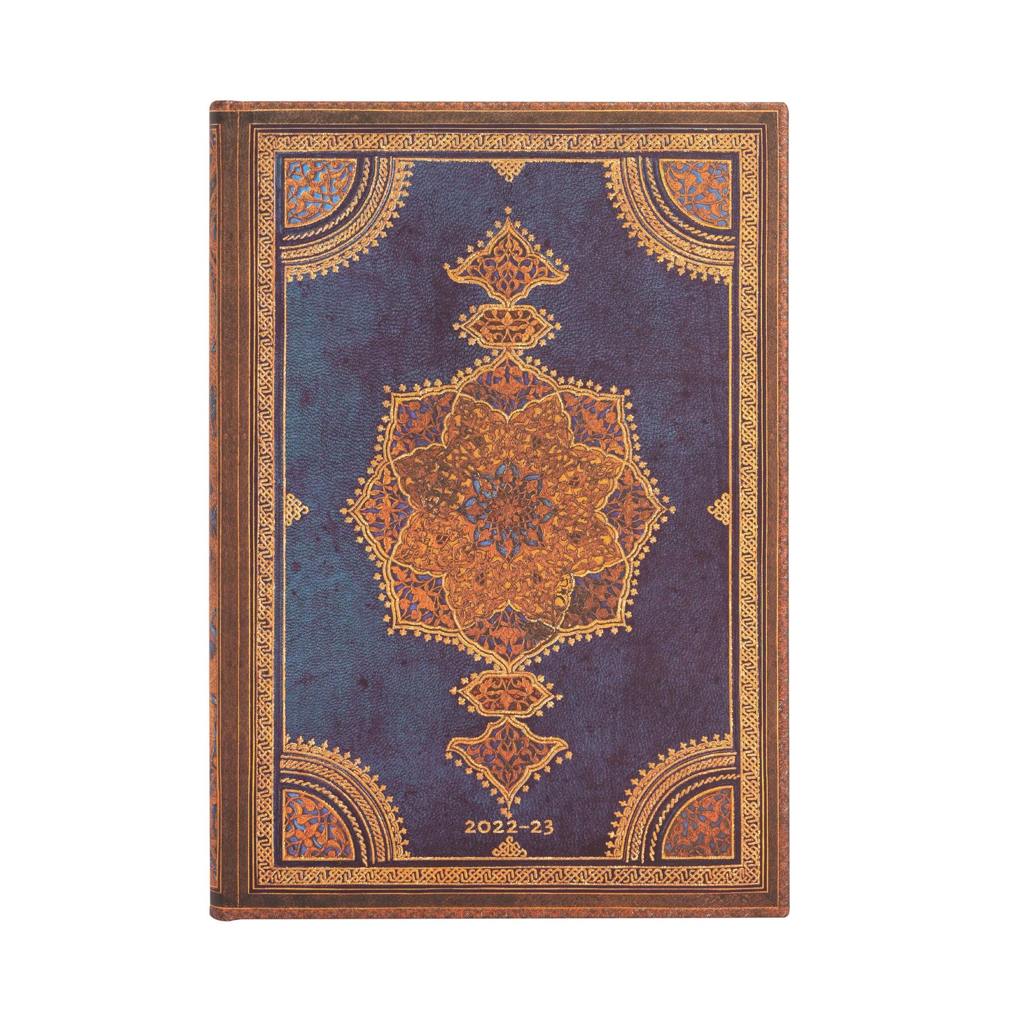 Paperblanks 18 Month Diaries 2022-2023 Safavid Indigo | Horizontal | Midi (130 × 180 mm)