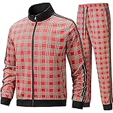 Men's Track Suits 2 Piece Stand-up Collar Long Sleeve with Double Side Pockets Jacket and Sweatpants