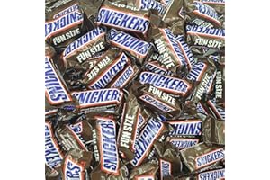 SWEETSOME Snickers Fun Sizes Chocolate Caramel Candy Bars - 25 Individually Wrapped Candy with Roasted Peanuts, Nougat, Caramel, and Milk Chocolate (1 Pound)